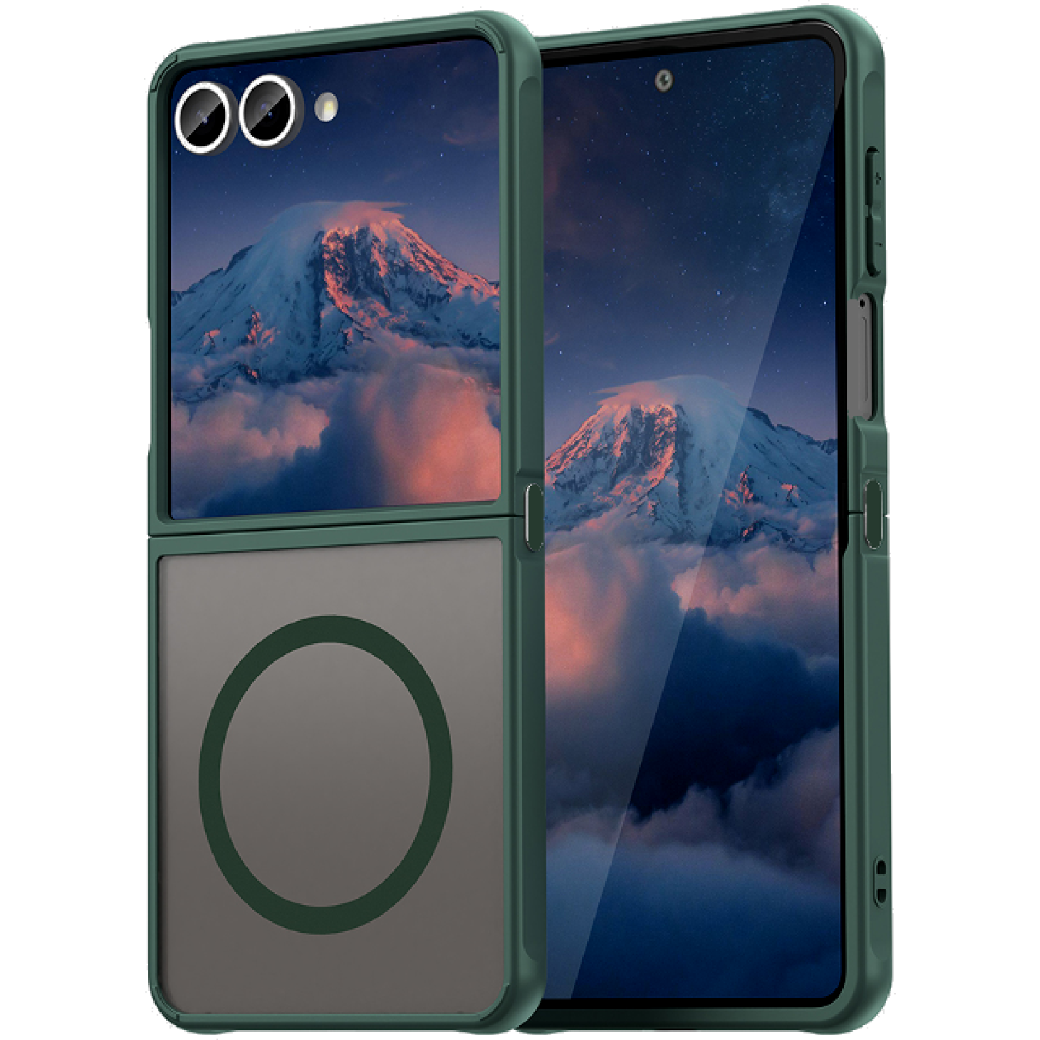 Θήκη Samsung Galaxy Z Flip7 Techsuit HaloFrost II MagSafe Σκληρή Ημιδιάφανη με MagSafe Green