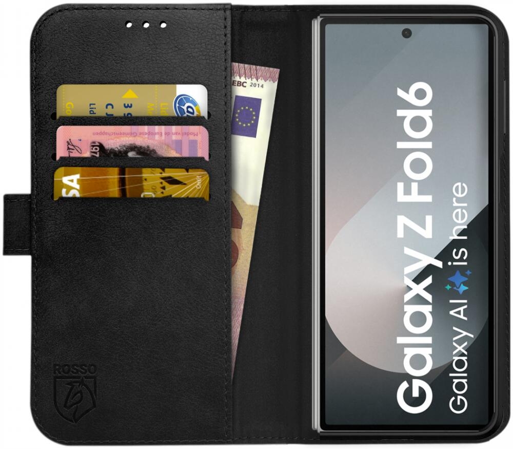 Θήκη Samsung Galaxy Z Fold6 - Rosso Deluxe Δερμάτινη Πορτοφόλι - Black