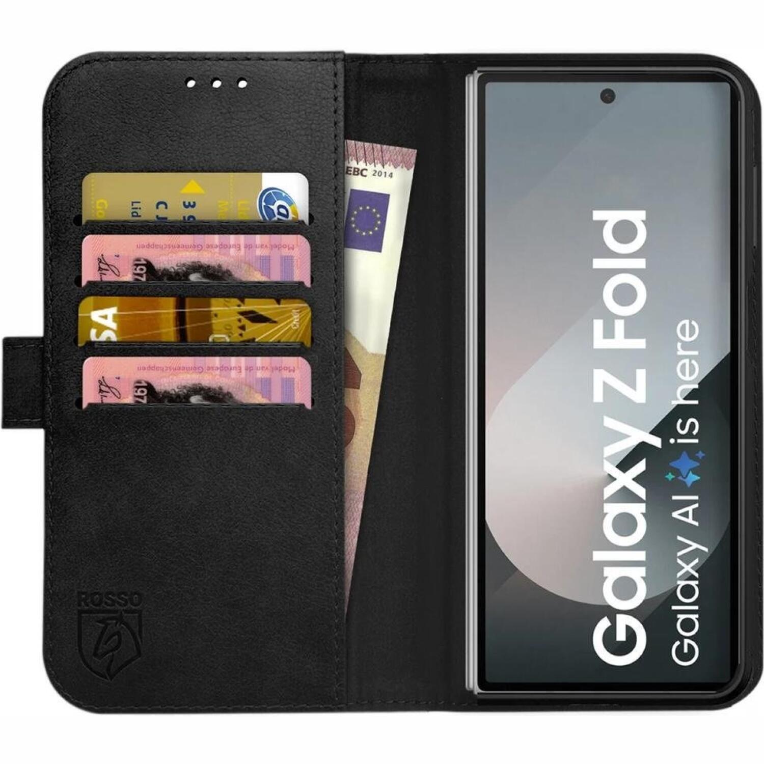 Θήκη Samsung Galaxy Z Fold7 Rosso Deluxe Δερμάτινη Πορτοφόλι Black