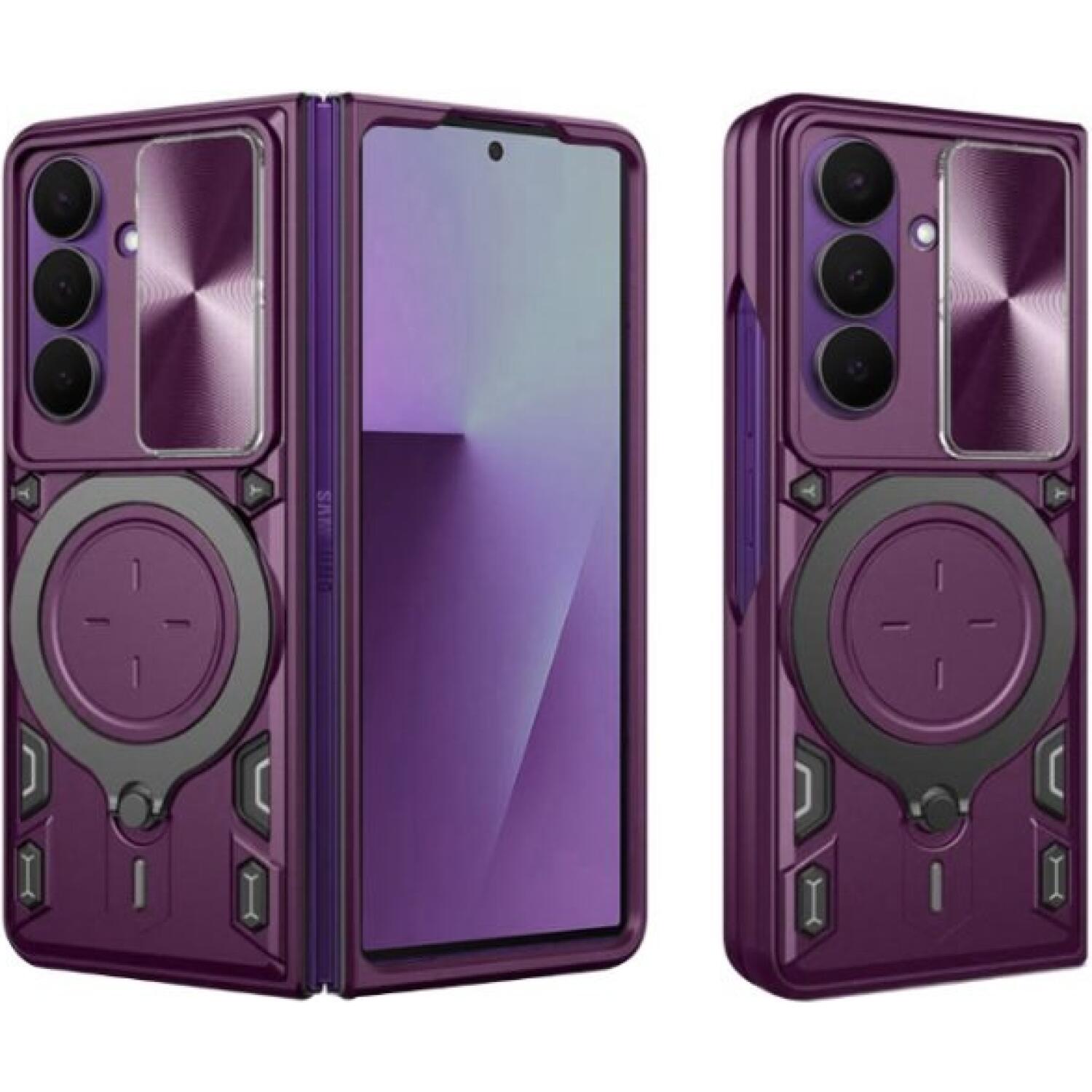 Θήκη Samsung Galaxy Z Fold7 Techsuit CamGuard Pro με Κάλυμμα για την Κάμερα & Μεταλλικό KickStand Purple