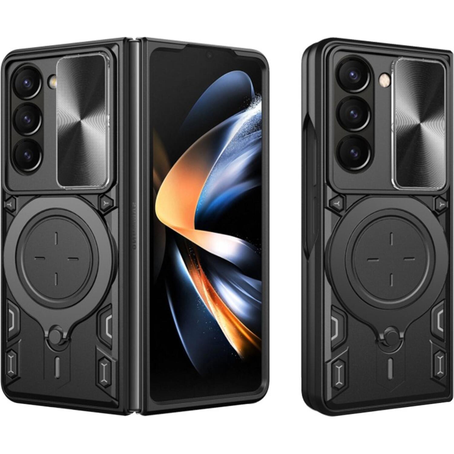 Θήκη Samsung Galaxy Z Fold5 Techsuit CamGuard Pro με Κάλυμμα για την Κάμερα & Μεταλλικό KickStand Black