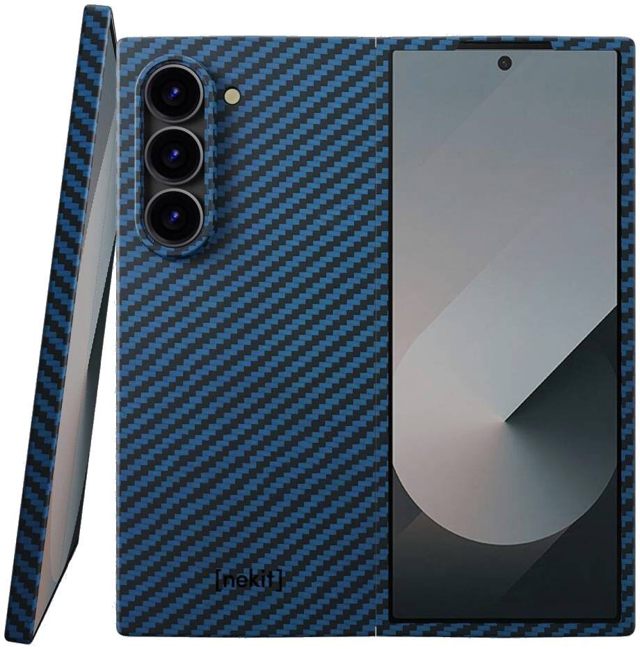 Θήκη Samsung Galaxy Z Fold6 Nekit Fiber Σκληρή με MagSafe Aramid Fiber 1mm 1500D Kevlar Blue