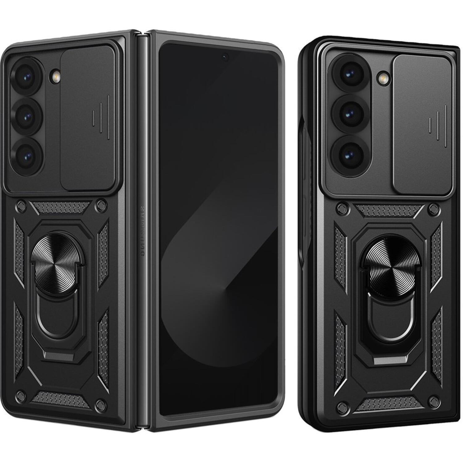 Θήκη Samsung Galaxy Z Fold6 Techsuit CamShield Ανθεκτική με Κάλυμμα για την Κάμερα & Μεταλλικό Ring Holder - Black