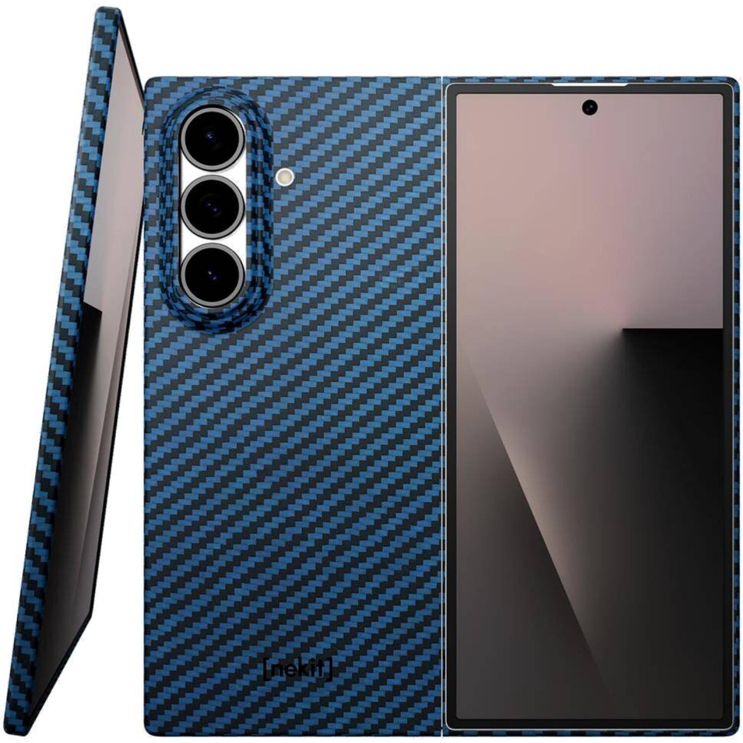 Θήκη Samsung Galaxy Z Fold7 Nekit Fiber Σκληρή με MagSafe Aramid Fiber 1mm 1500D Kevlar Blue