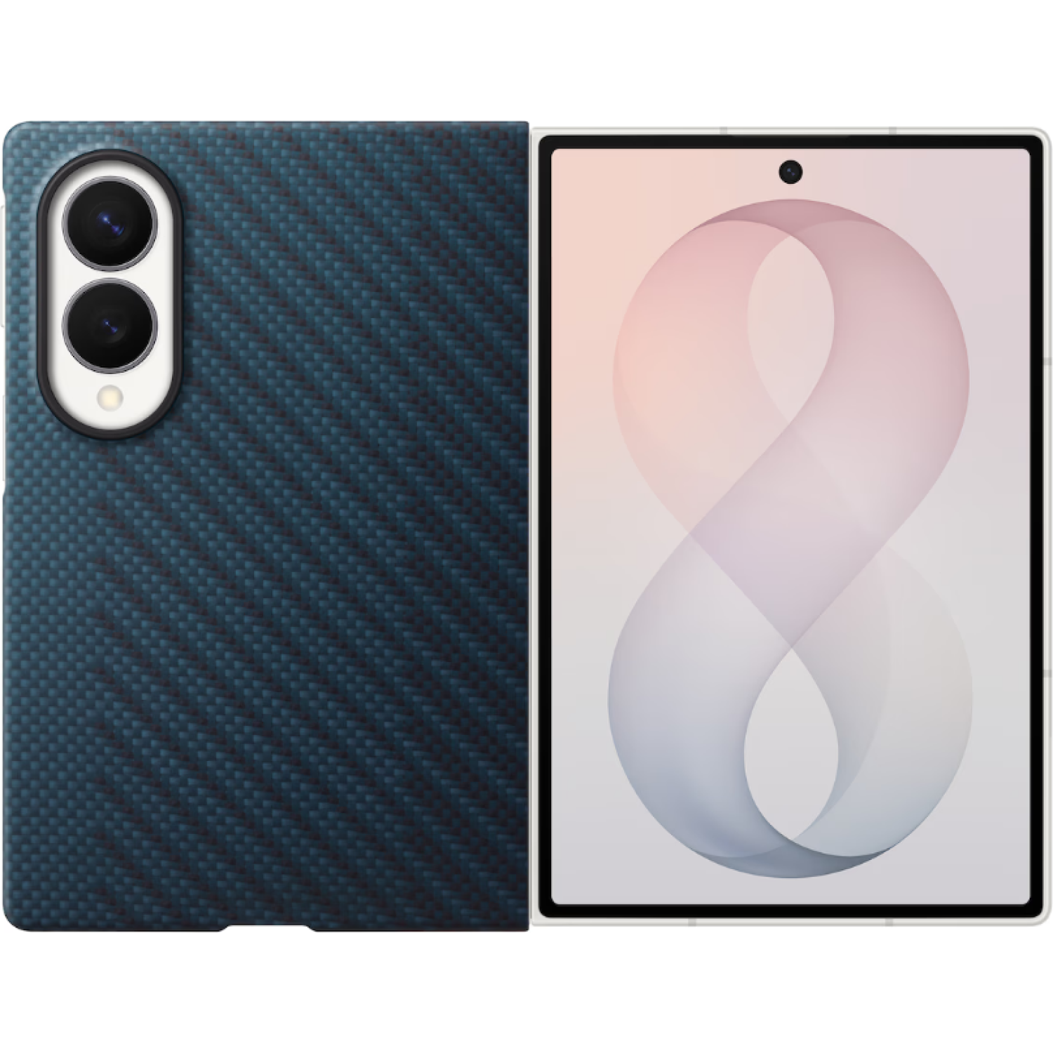 Θήκη Samsung Galaxy Z Fold8 Official Samsung Carbon Magnet Case Σκληρή με 2 x Aντιανακλαστικές Μεμβράνες Προστασίας Οθόνης Navy