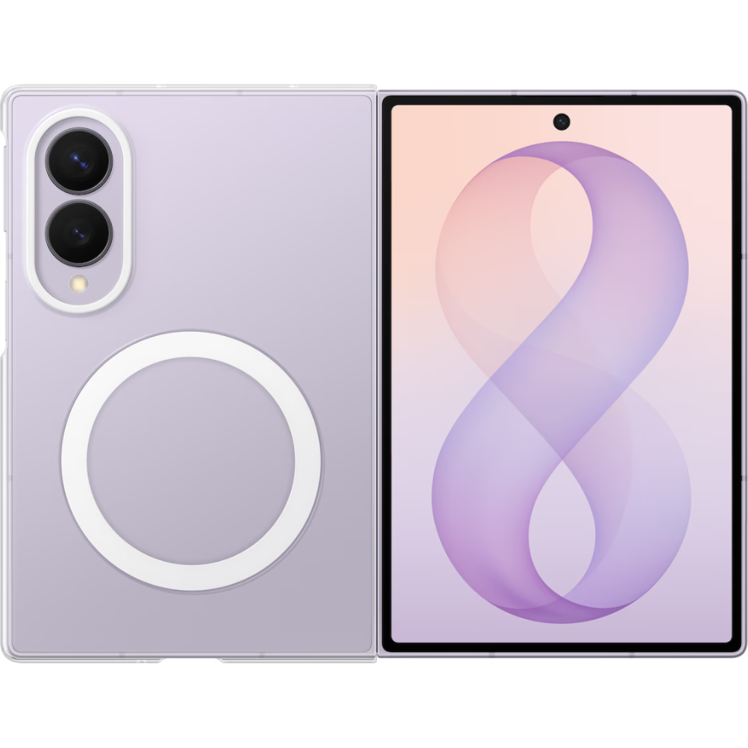 Θήκη Samsung Galaxy Z Fold8 Official Samsung Clear Magnet Case Διάφανη Σκληρή με 2 x Aντιανακλαστικές Μεμβράνες Προστασίας Οθόνης Transparent