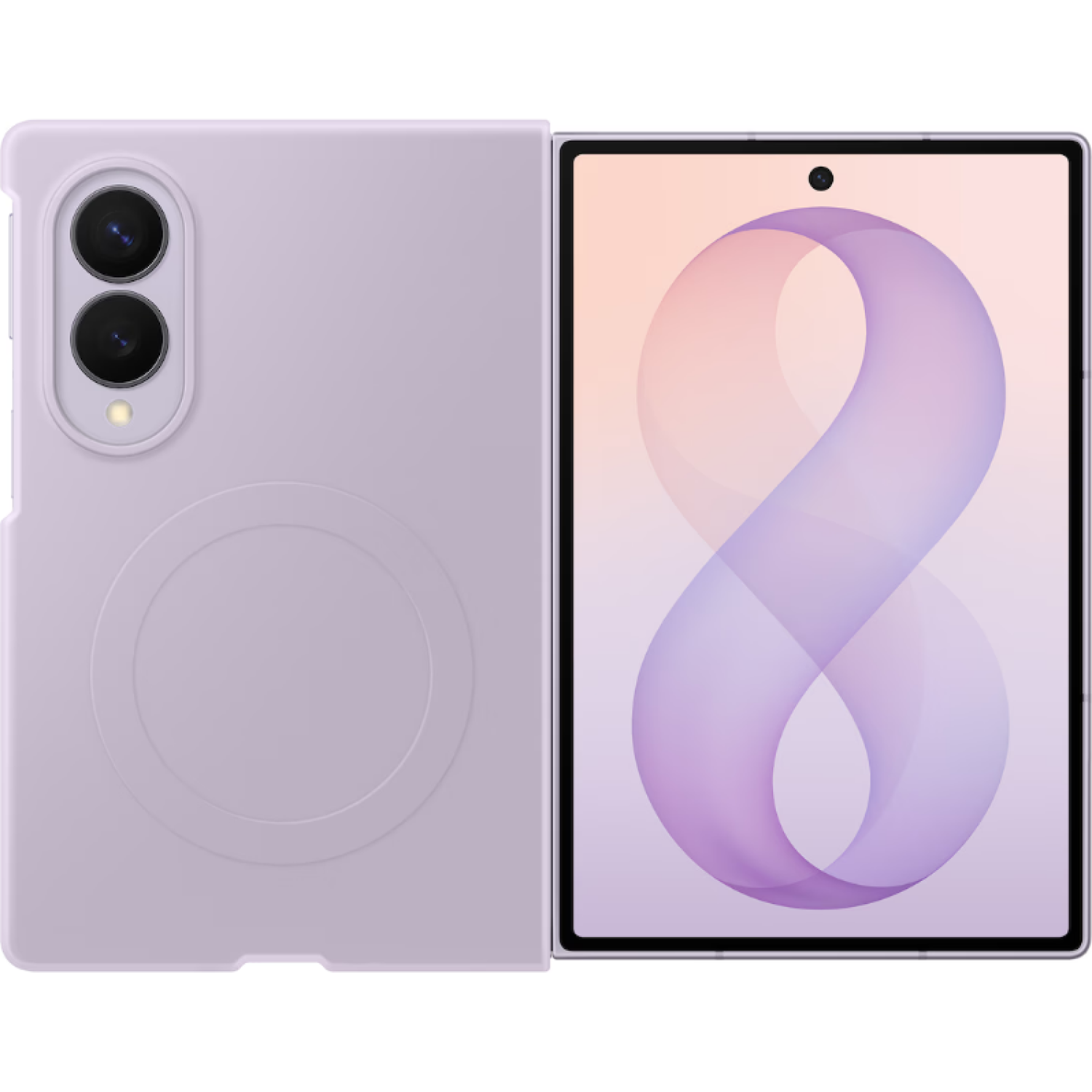 Θήκη Samsung Galaxy Z Fold8 Official Samsung Silicone Magnet Case Σιλικόνης με 2 x Aντιανακλαστικές Μεμβράνες Προστασίας Οθόνης Violet