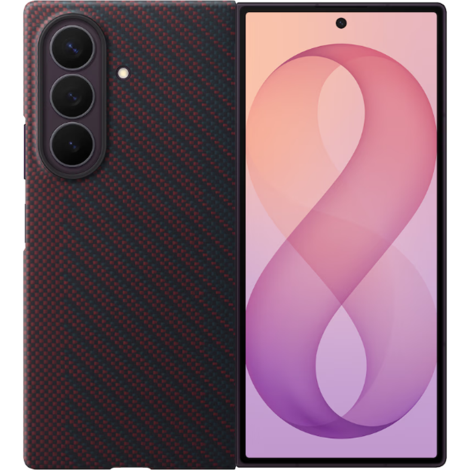 Θήκη Samsung Galaxy Z Fold8 Ultra Official Samsung Carbon Magnet Case Σκληρή με 2 x Aντιανακλαστικές Μεμβράνες Προστασίας Οθόνης Red
