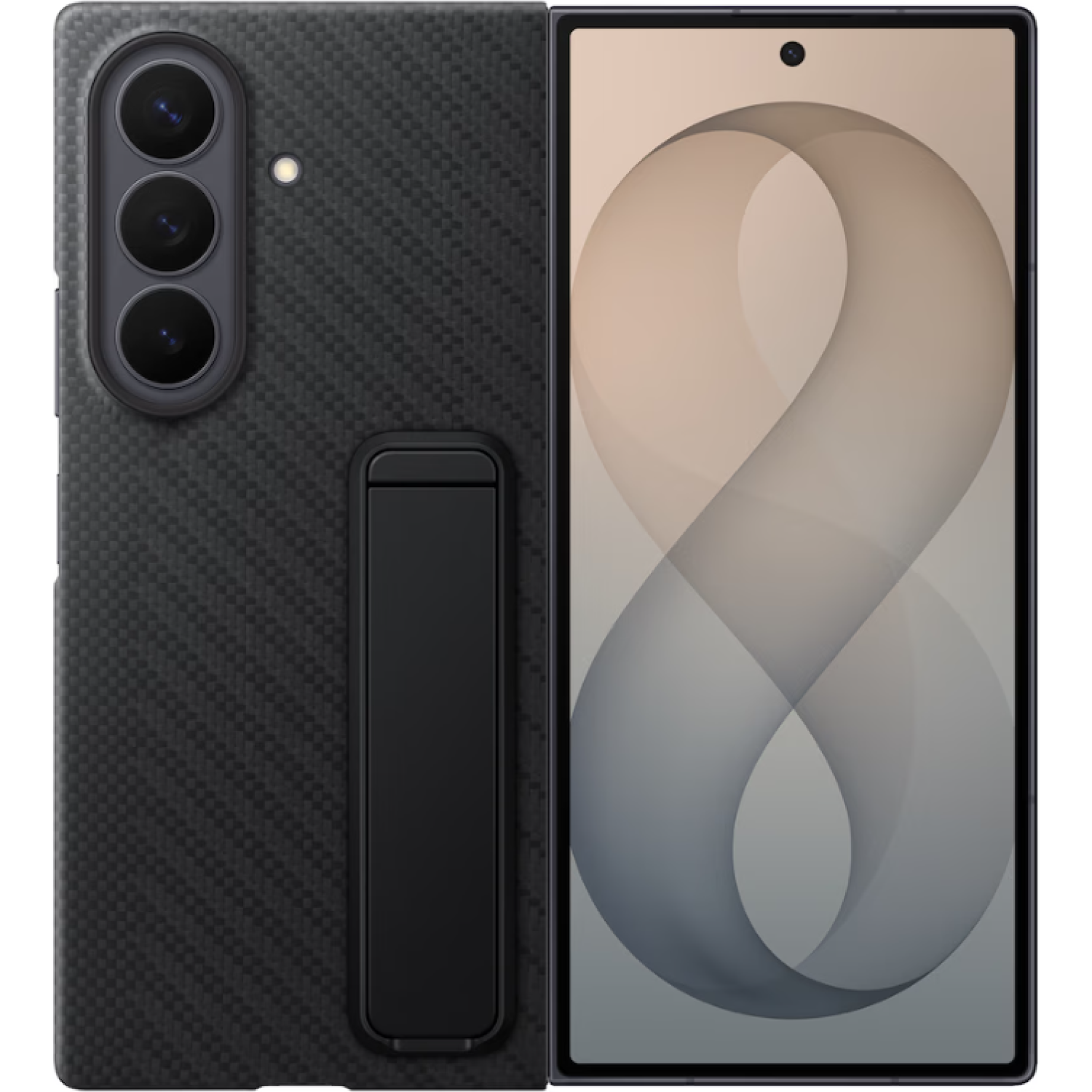 Θήκη Samsung Galaxy Z Fold8 Ultra Official Samsung Carbon Standing Case Σκληρή με KickStand & 2 x Aντιανακλαστικές Μεμβράνες Προστασίας Οθόνης Black