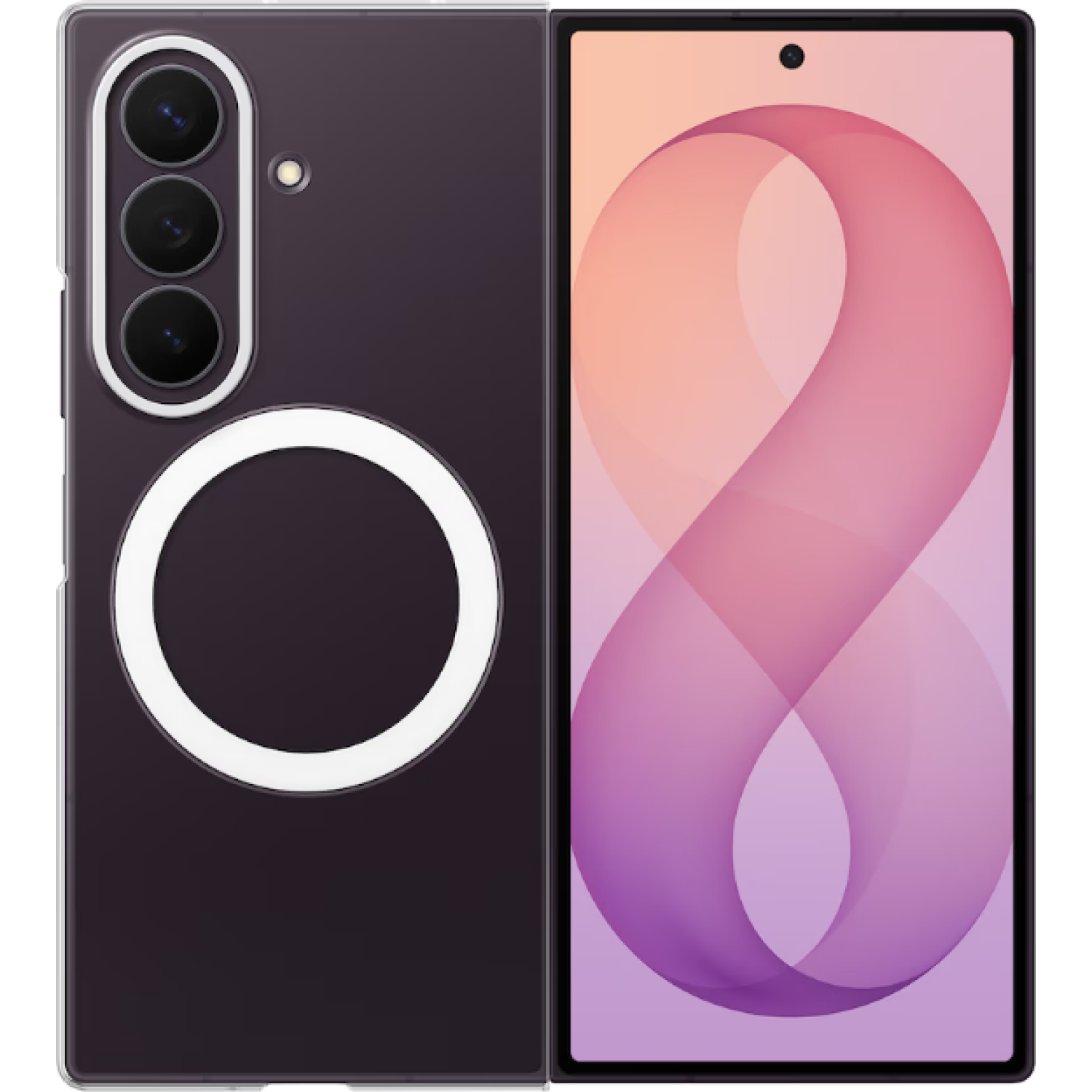 Θήκη Samsung Galaxy Z Fold8 Ultra Official Samsung Clear Magnet Case Διάφανη Σκληρή με 2 x Aντιανακλαστικές Μεμβράνες Προστασίας Οθόνης Transparent 