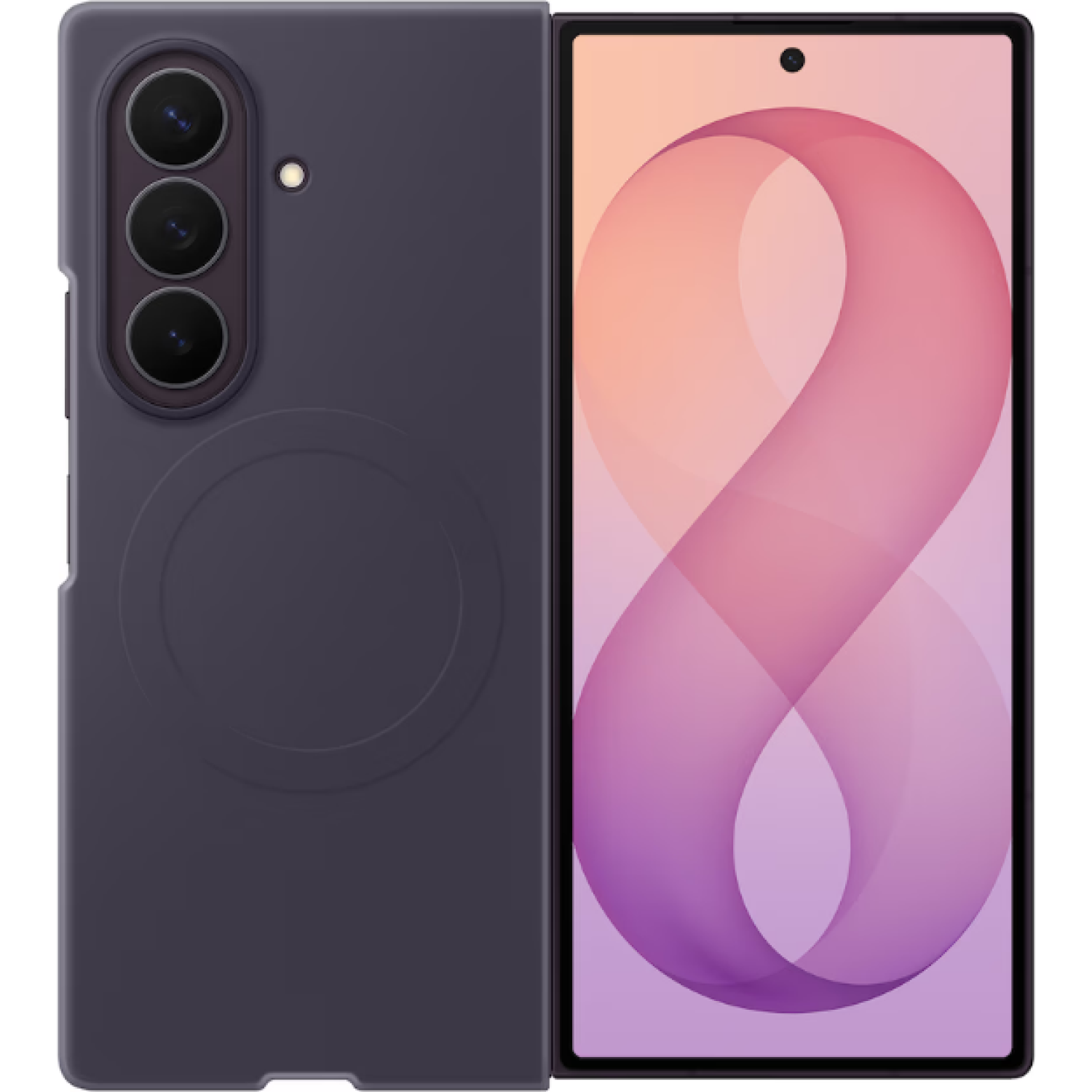 Θήκη Samsung Galaxy Z Fold8 Ultra Official Samsung Silicone Magnet Case Σιλικόνης με 2 x Aντιανακλαστικές Μεμβράνες Προστασίας Οθόνης Violet