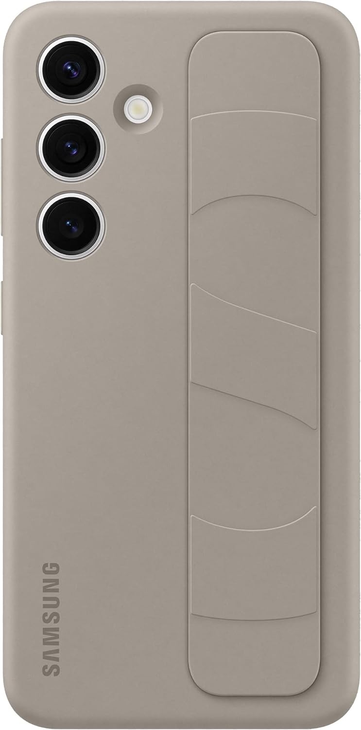 Θήκη Σιλικόνης με Λουράκι Χειρός - Samsung Galaxy S24 - Official Samsung Standing Grip Case - Taupe (EF-GS921CUEGWW)