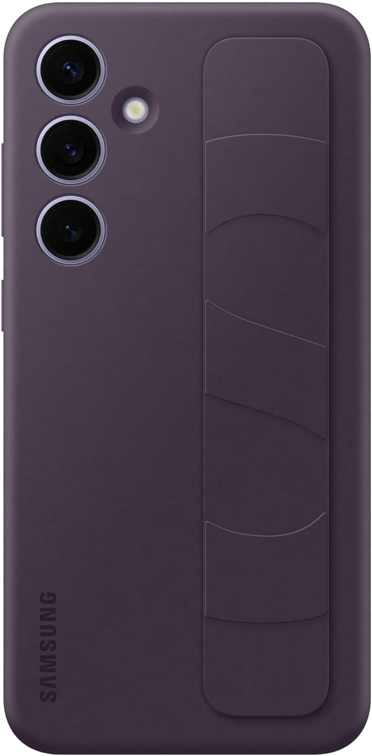 Θήκη Σιλικόνης με Λουράκι Χειρός - Samsung Galaxy S24 Plus - Official Samsung Standing Grip Case - Dark Violet