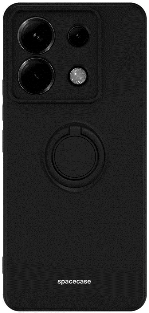 Θήκη Σιλικόνης με Μεταλλικό Μαγνητικό Ring Holder - Xiaomi Redmi Note 13 Pro 5G / Poco X6 - Spacecase Silicone Ring - Black 