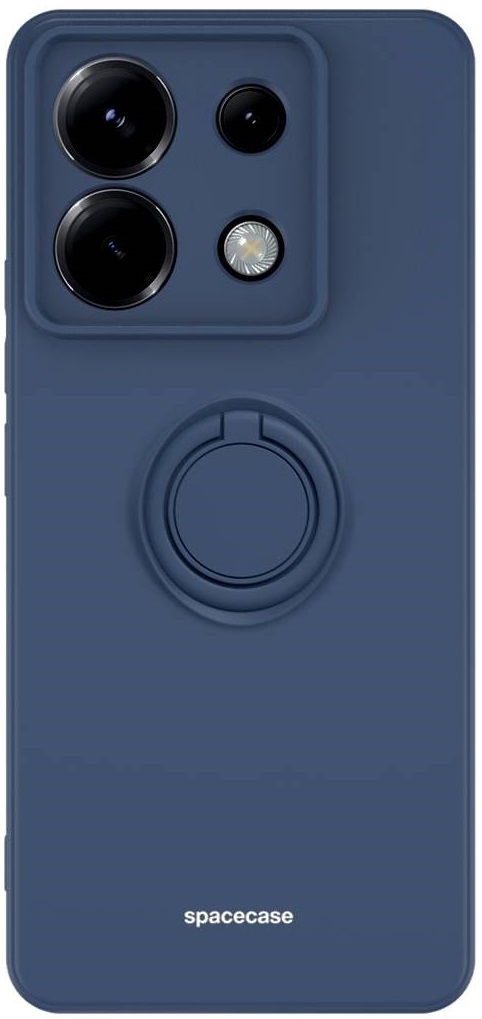 Θήκη Σιλικόνης με Μεταλλικό Μαγνητικό Ring Holder - Xiaomi Redmi Note 13 Pro 5G / Poco X6 - Spacecase Silicone Ring - Blue 