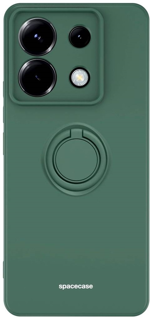 Θήκη Σιλικόνης με Μεταλλικό Μαγνητικό Ring Holder - Xiaomi Redmi Note 13 Pro 5G / Poco X6 - Spacecase Silicone Ring - Dark Green
