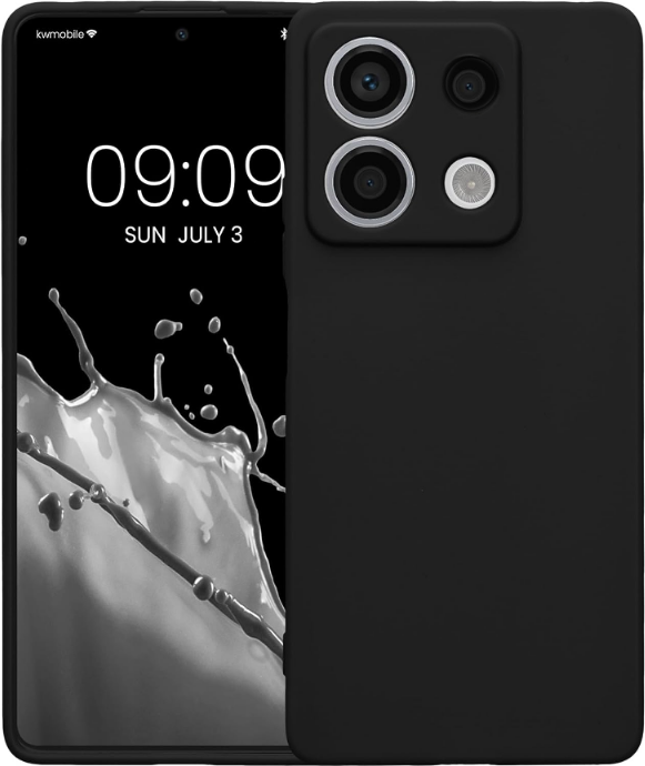 Θήκη Σιλικόνης με Πλαίσιο Κάμερας - Xiaomi Redmi Note 13 5G - KWmobile TPU Case with Camera Lens Protector - Black Matte 