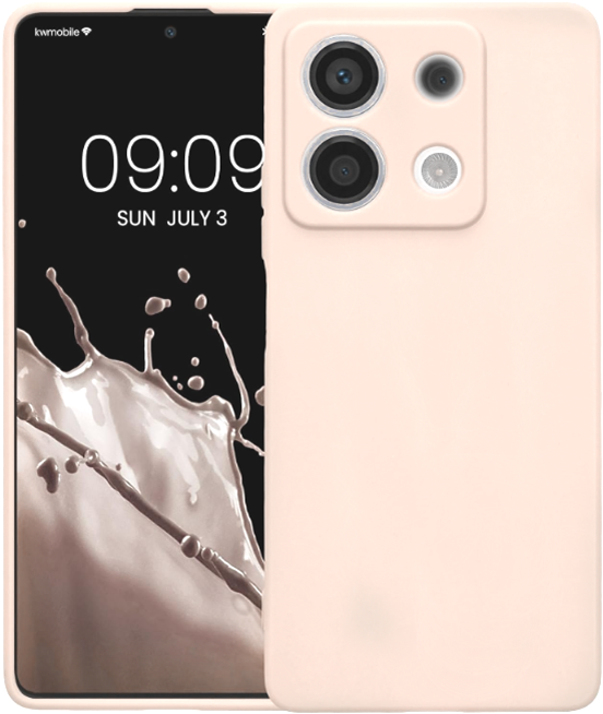 Θήκη Σιλικόνης με Πλαίσιο Κάμερας - Xiaomi Redmi Note 13 5G - KWmobile TPU Case with Camera Lens Protector - Coconut Swirl