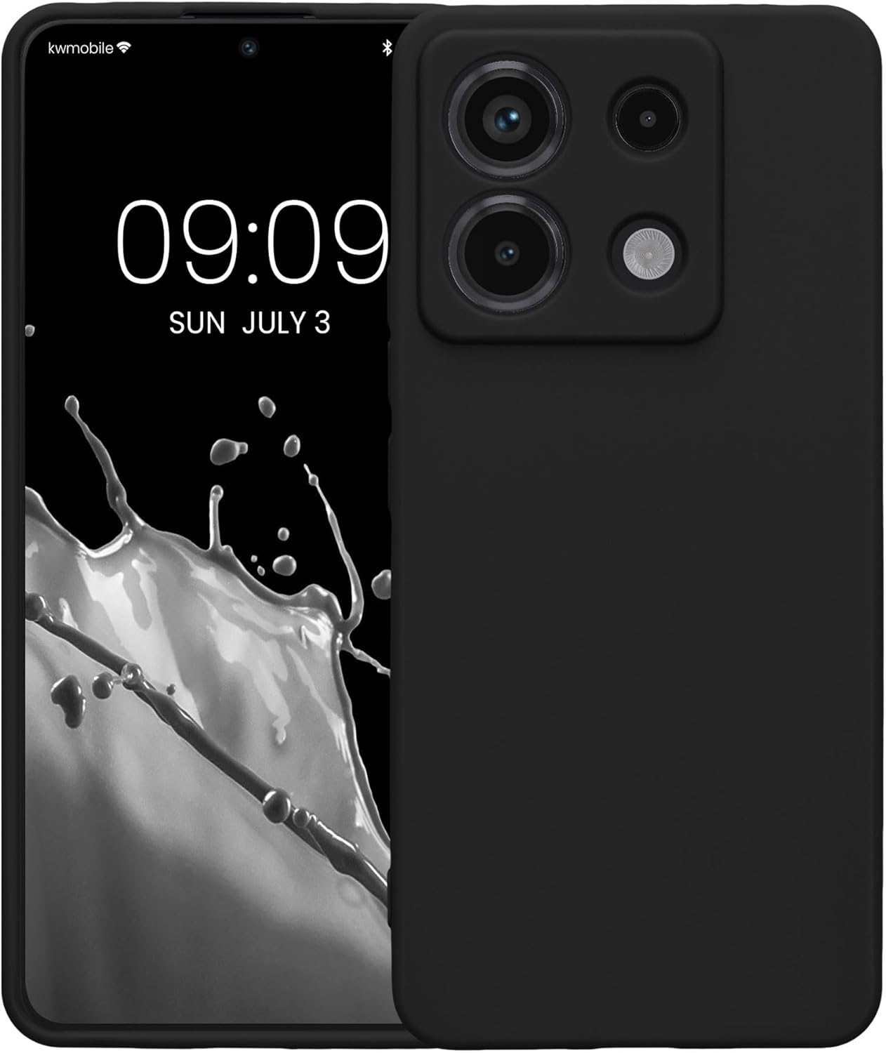 Θήκη Σιλικόνης με Πλαίσιο Κάμερας - Xiaomi Redmi Note 13 Pro 5G / Poco X6 - KWmobile TPU Case with Camera Lens Protector - Black Matte 