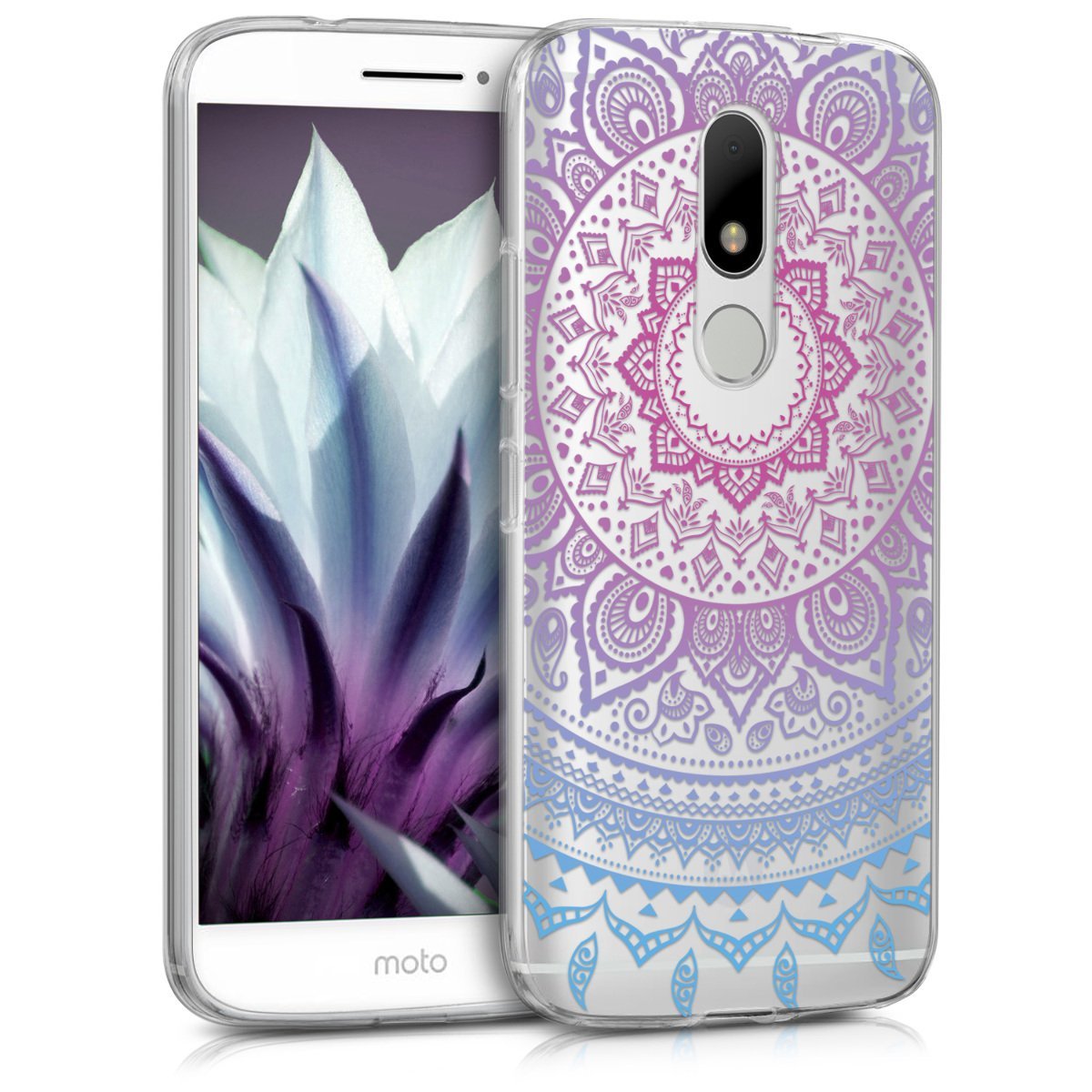 Θήκη Σιλικόνης Motorola Moto M - Blue Dark/ Pink Indian Sun