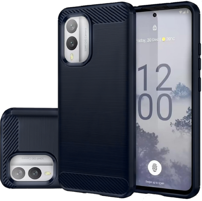 Θήκη Σιλικόνης - Nokia X30 - Techsuit Carbon Silicone - Blue 