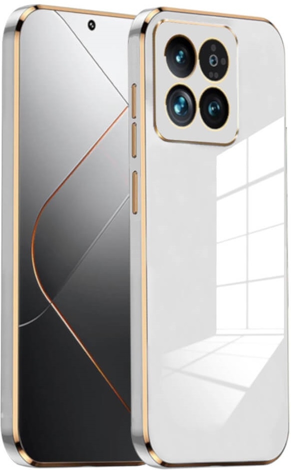 Θήκη Σιλικόνης - Xiaomi 14 Pro - Bodycell Gold Plated - White
