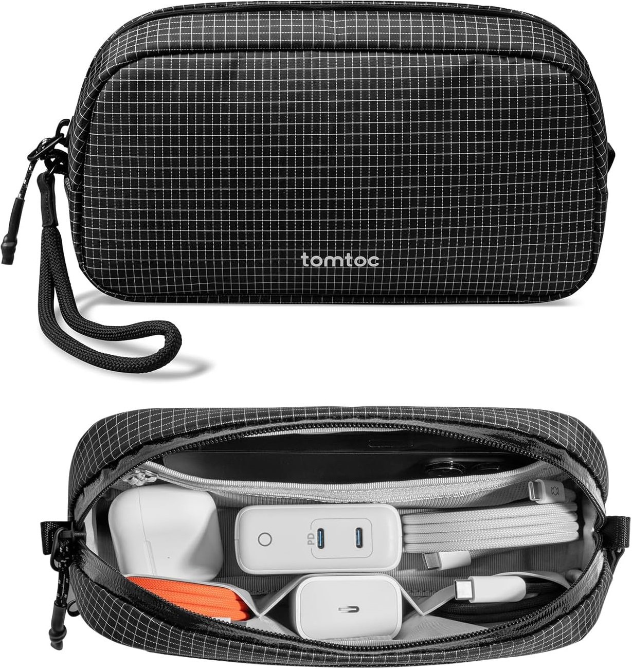 Θήκη Universal Tomtoc Light-T12 Accessory Pouch για Αξεσουάρ / PowerBank / Smartphone με Φερμουάρ 1L Small Black