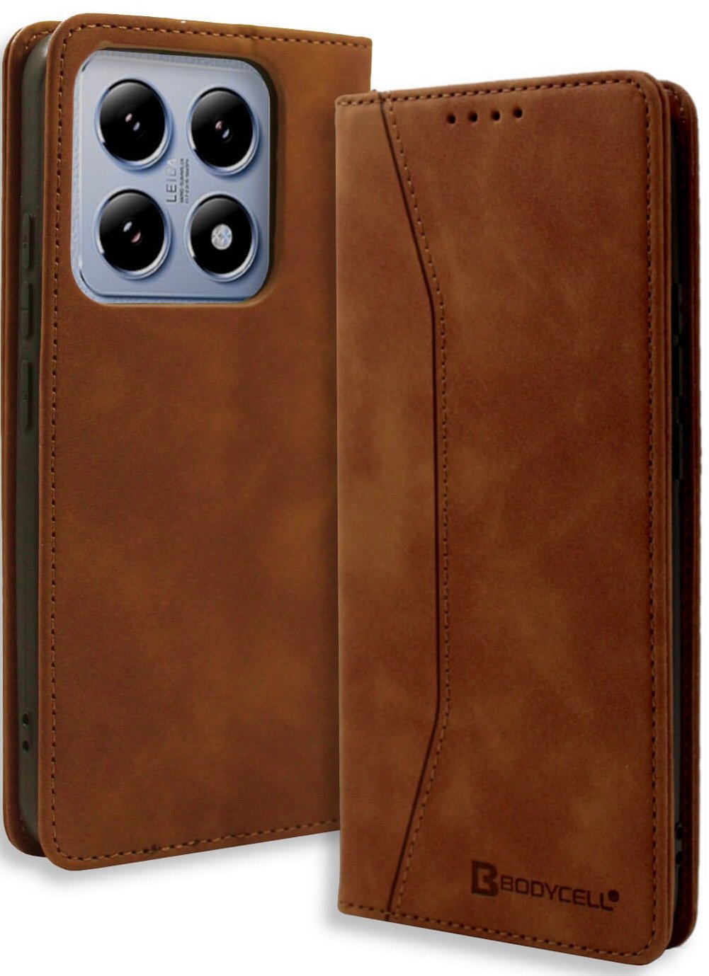 Θήκη Xiaomi 14T Pro Bodycell Book Case Πορτοφόλι Brown