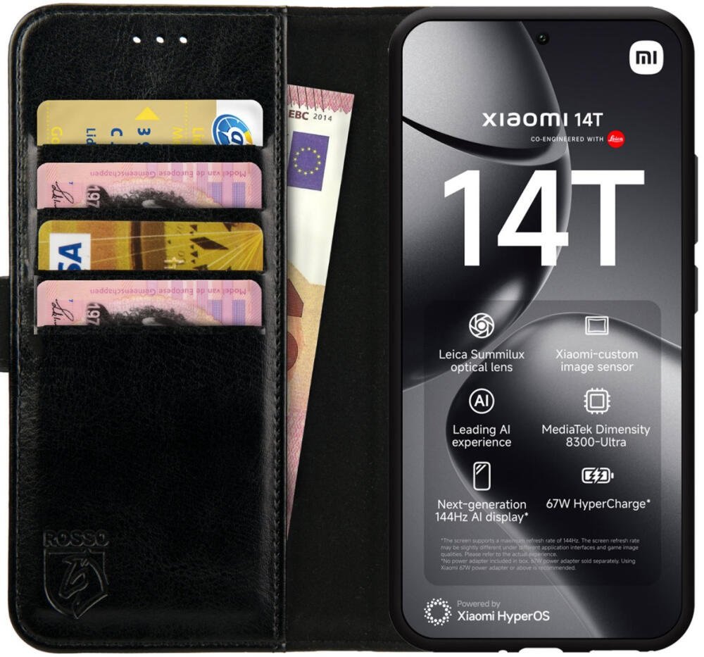 Θήκη Xiaomi 14T Rosso Element PU Πορτοφόλι Black