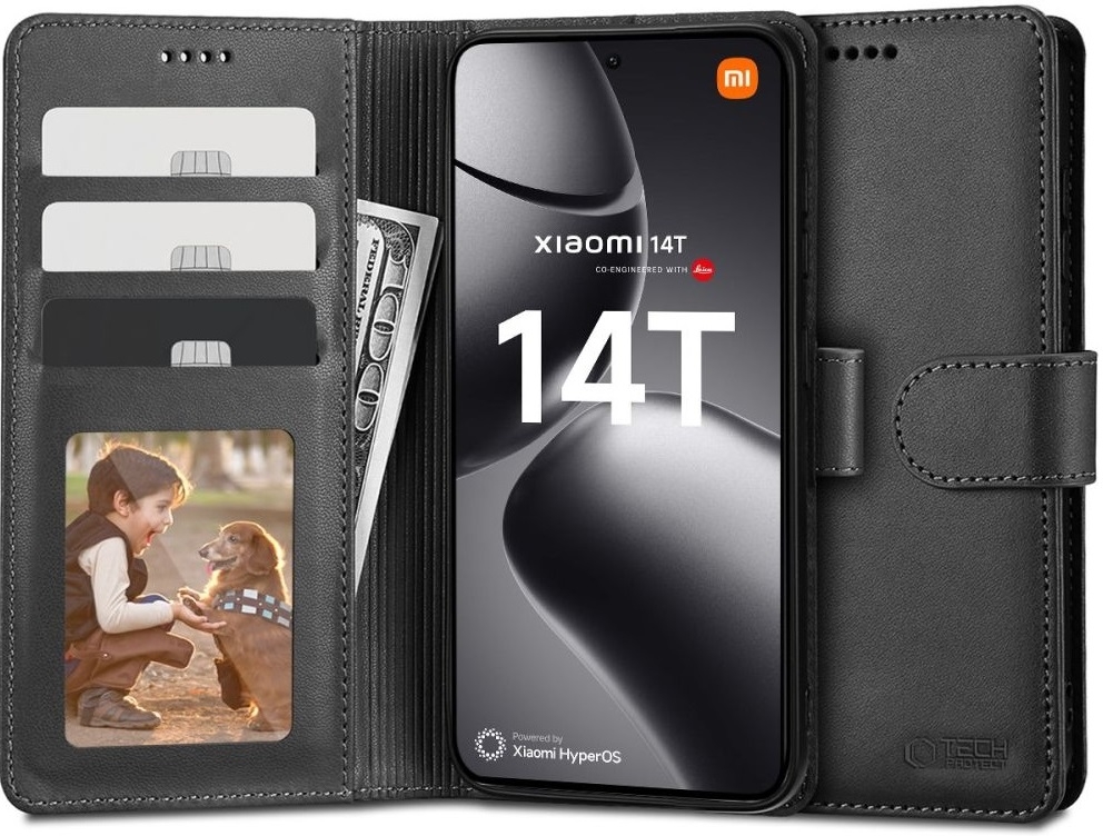 Θήκη Xiaomi 14T - Tech-Protect Wallet Πορτοφόλι - Black 