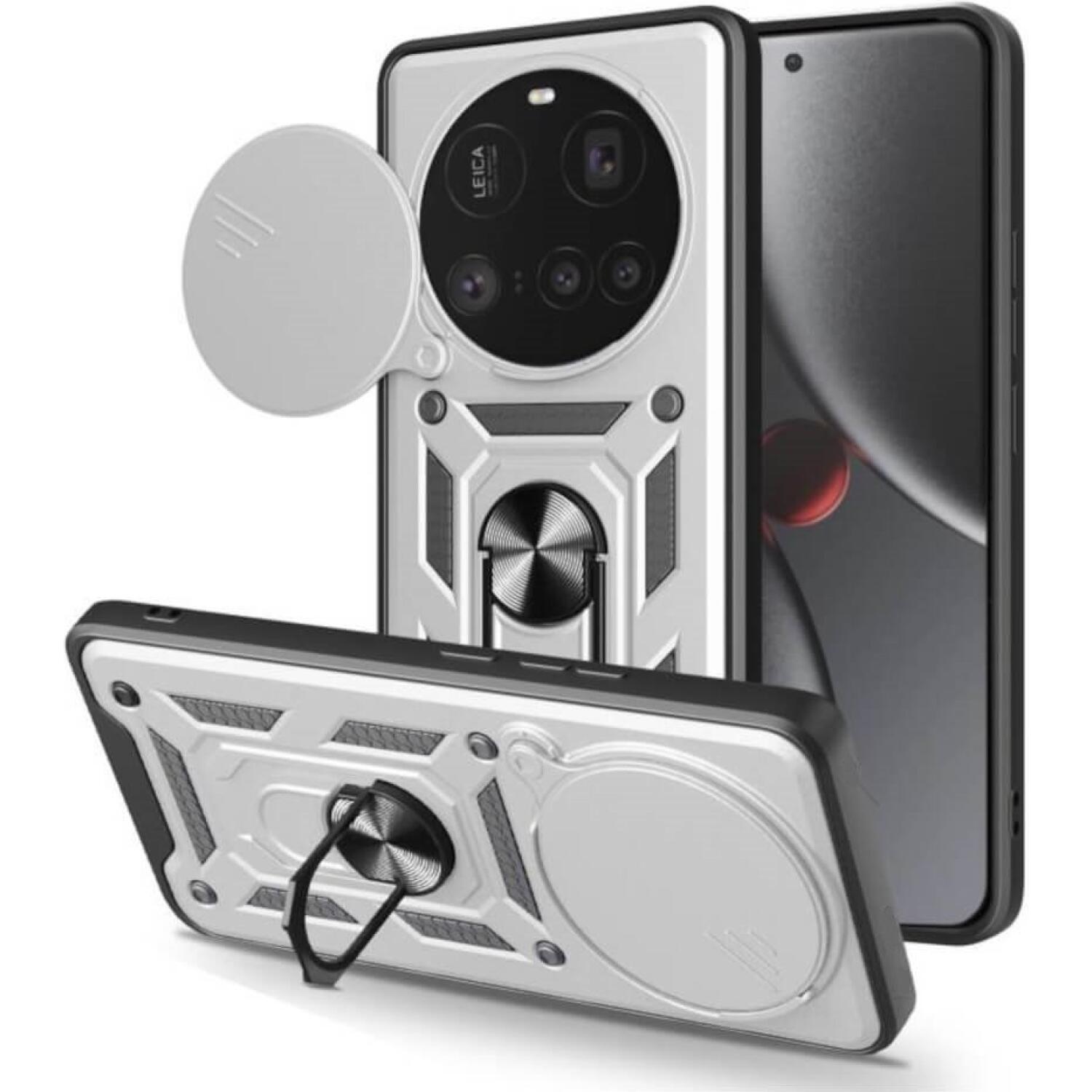 Θήκη Xiaomi 15 Ultra Bodycell Armor Slide Ανθεκτική με Κάλυμμα για την Κάμερα & Μεταλλικό Ring Holder Silver