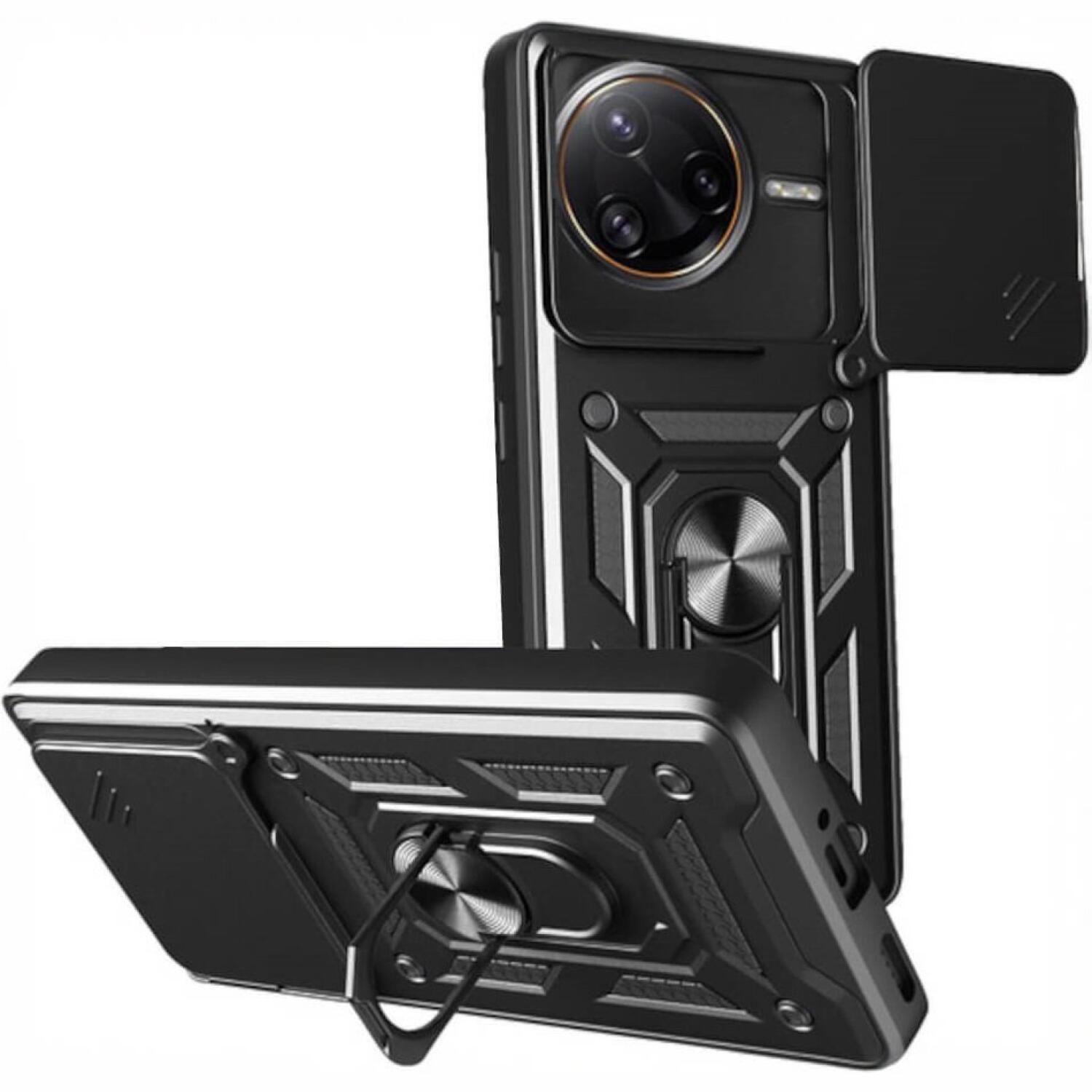 Θήκη Xiaomi Poco F7 Pro Bodycell Armor Slide Ανθεκτική με Κάλυμμα για την Κάμερα & Μεταλλικό Ring Holder Black