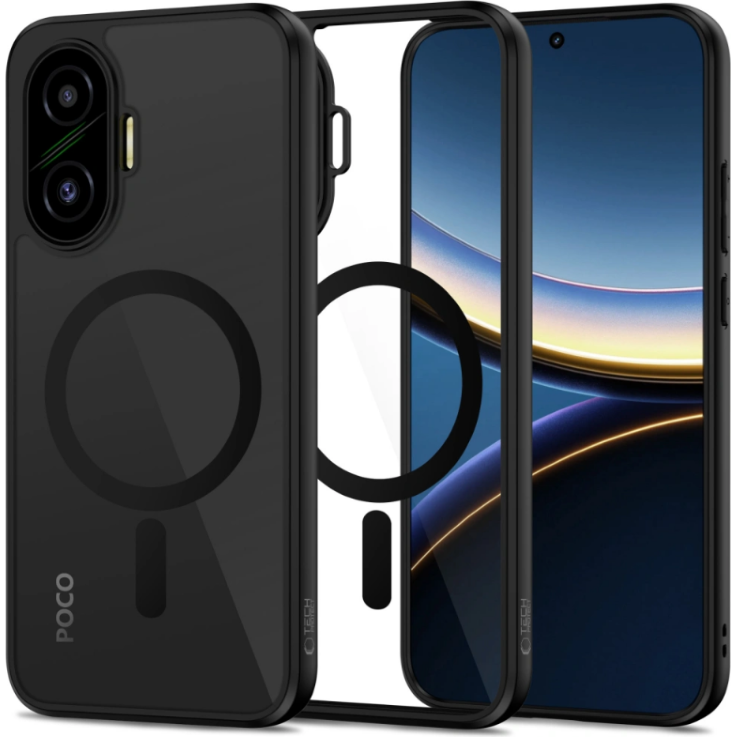 Θήκη Xiaomi Poco F7 Tech-Protect MagMat Σκληρή Διάφανη με MagSafe Black / Clear