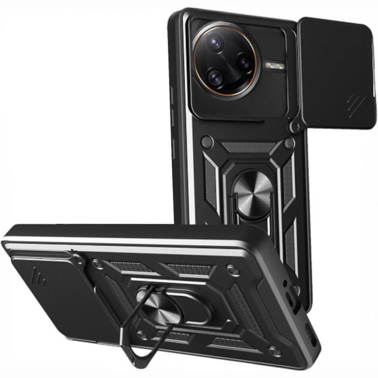 Θήκη Xiaomi Poco F7 Ultra Bodycell Armor Slide Ανθεκτική με Κάλυμμα για την Κάμερα & Μεταλλικό Ring Holder Black
