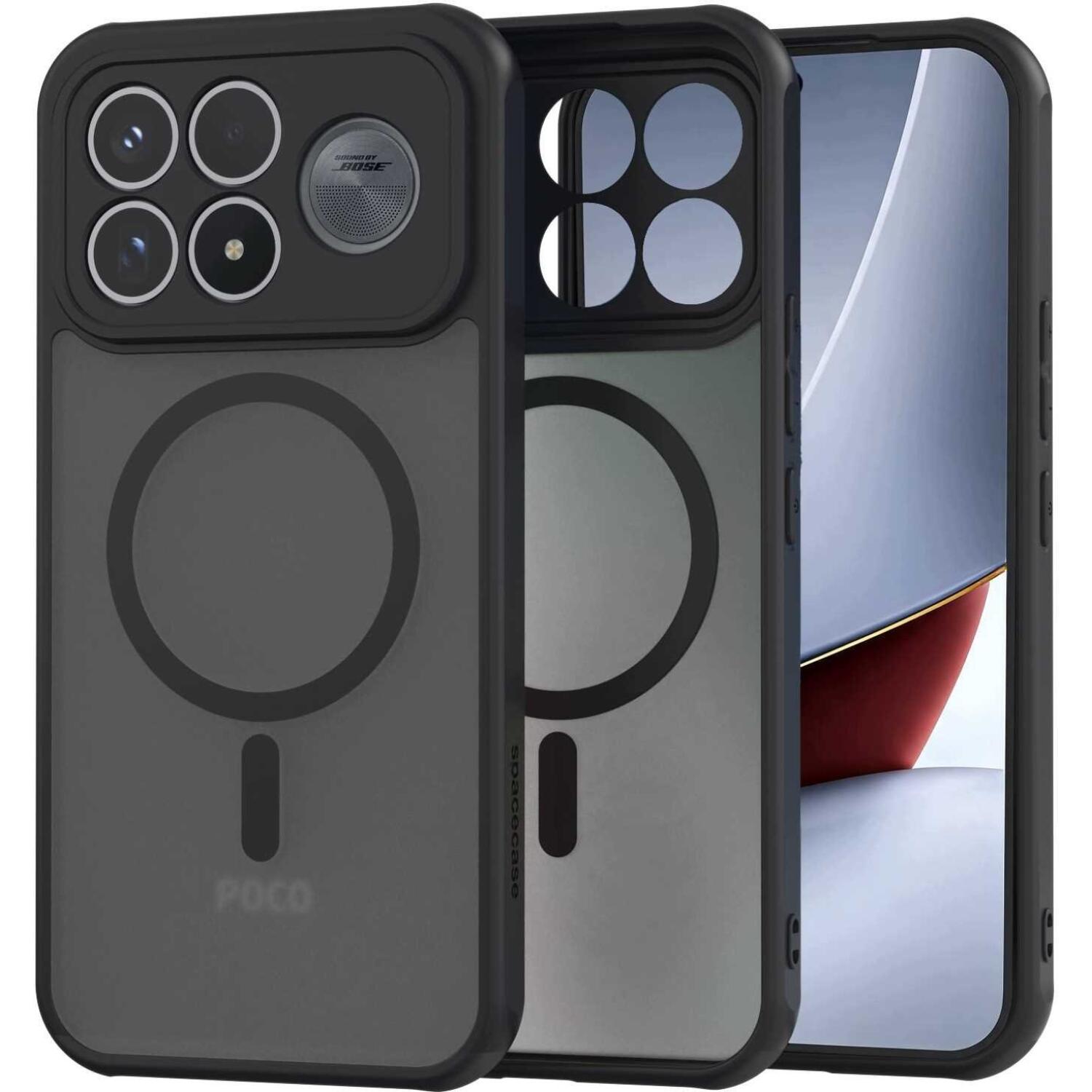 Θήκη Xiaomi Poco F9 Ultra Spacecase Hybrid MagSafe Σκληρή Ημιδιάφανη με MagSafe Black