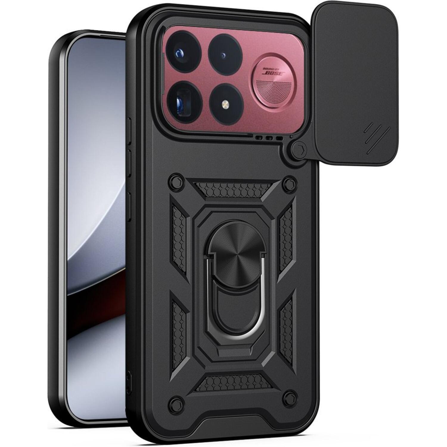 Θήκη Xiaomi Poco F9 Ultra Techsuit CamShield Ανθεκτική με Κάλυμμα για την Κάμερα & Μεταλλικό Ring Holder Black