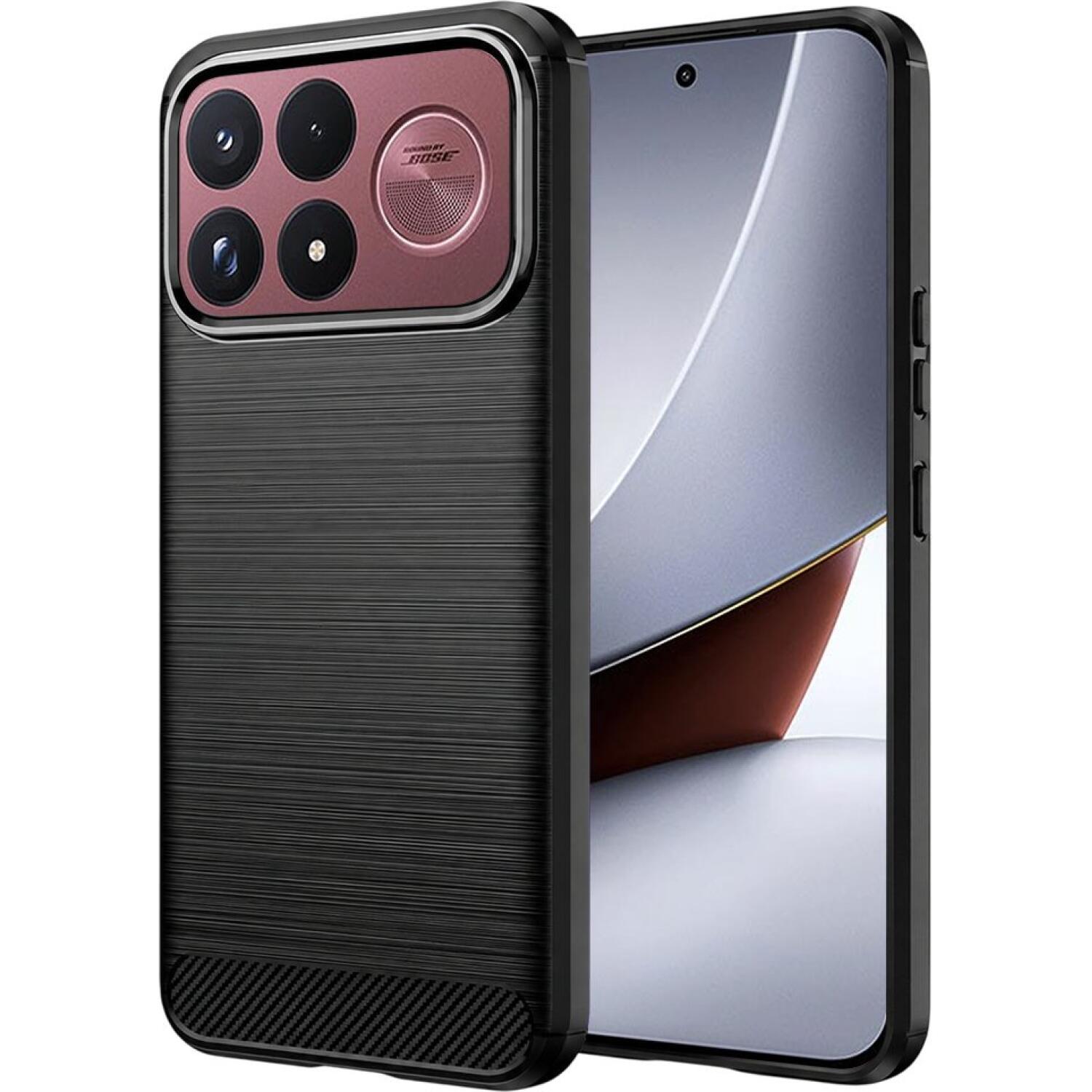 Θήκη Xiaomi Poco F9 Ultra Techsuit Carbon Silicone Σιλικόνης Black