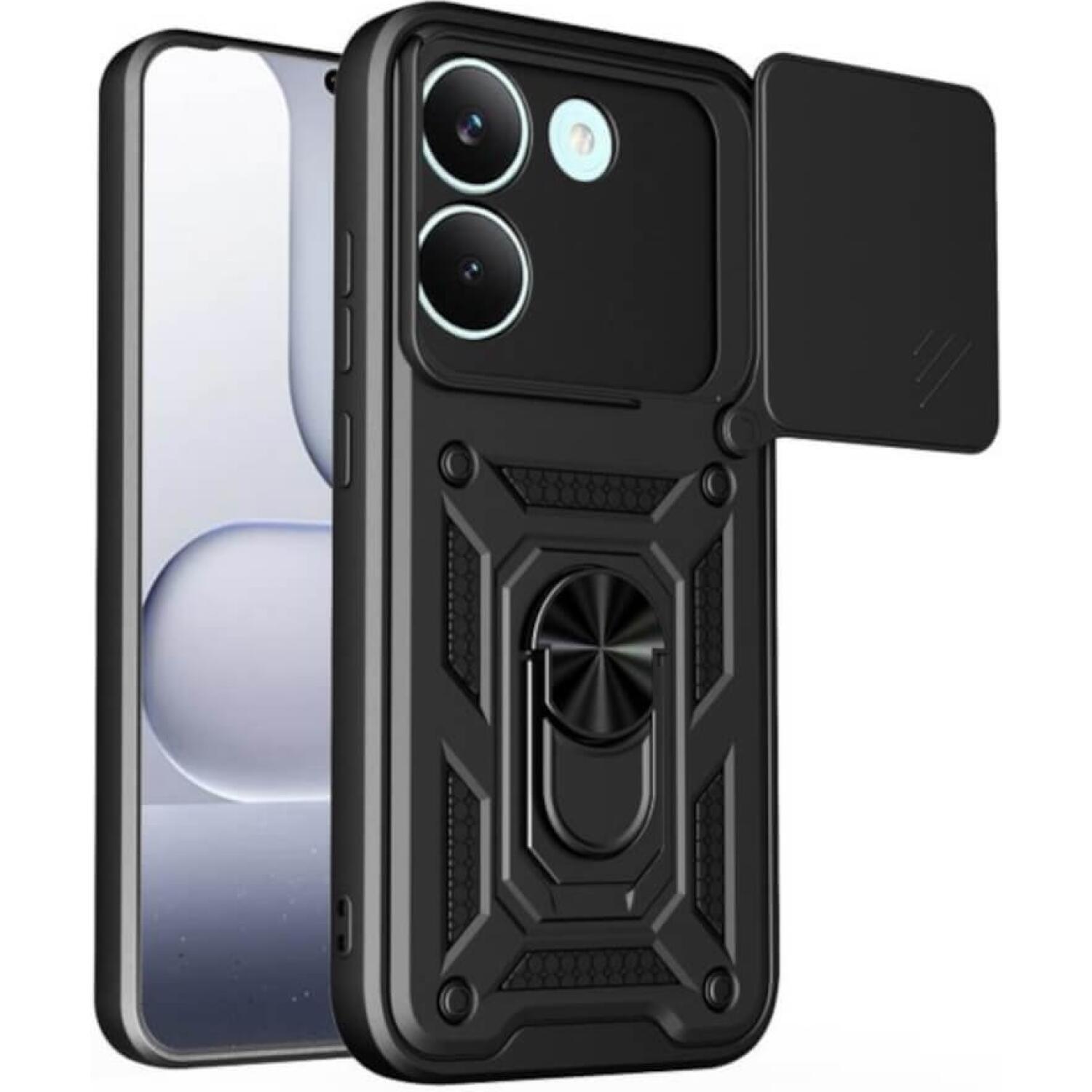 Θήκη Xiaomi Poco X8 Pro Bodycell Armor Slide Ανθεκτική με Κάλυμμα για την Κάμερα & Μεταλλικό Ring Holder Black
