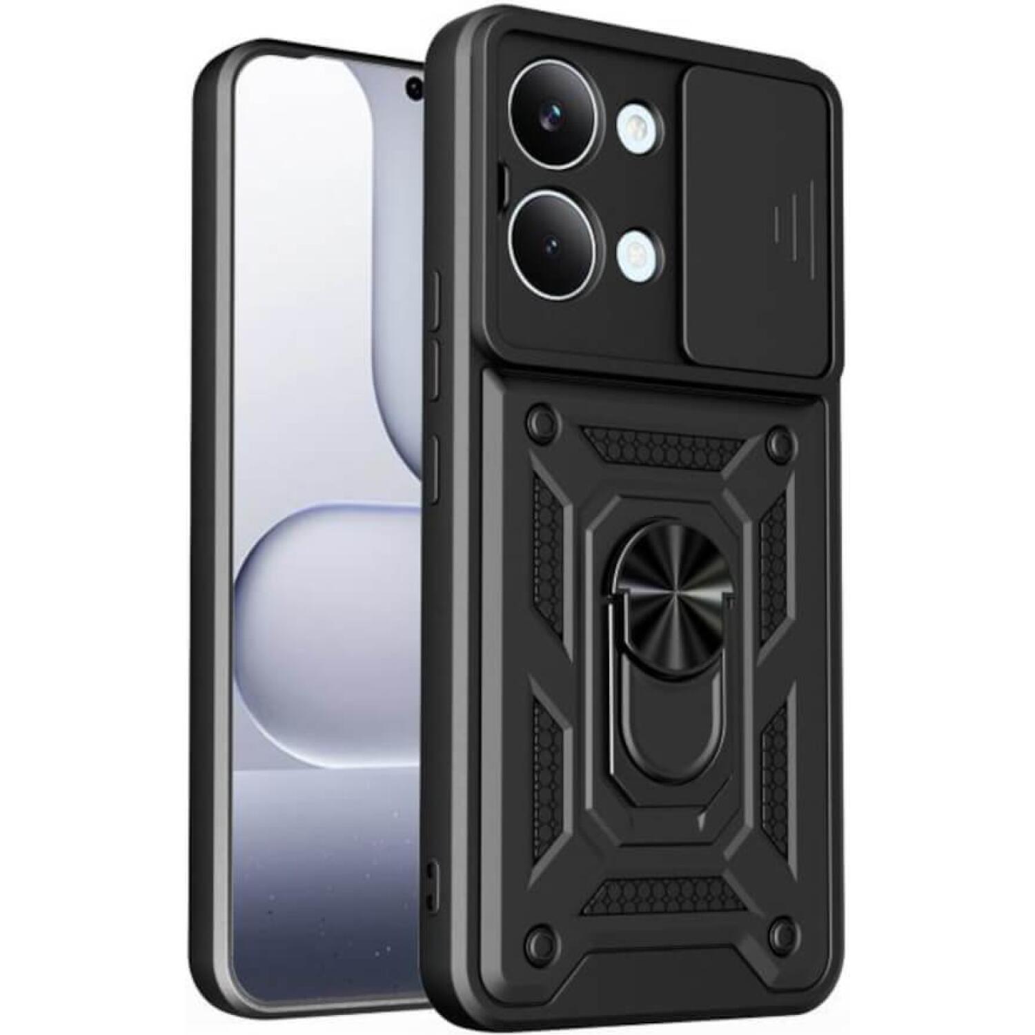 Θήκη Xiaomi Poco X8 Pro Max Bodycell Armor Slide Ανθεκτική με Κάλυμμα για την Κάμερα & Μεταλλικό Ring Holder Black