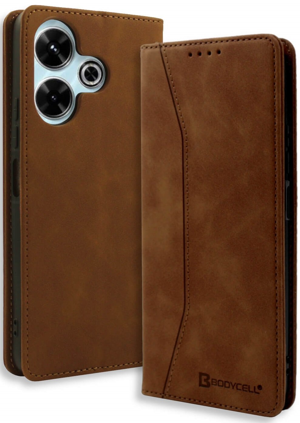 Θήκη Xiaomi Redmi 13 4G / Poco M6 4G / Poco M6 Plus 5G Bodycell Book Case Πορτοφόλι Brown