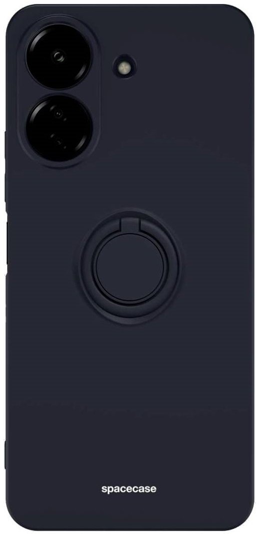 Θήκη Xiaomi Redmi 13C 4G / Poco C65 Spacecase Silicone Ring Σιλικόνης με Μεταλλικό Μαγνητικό Ring Holder Black