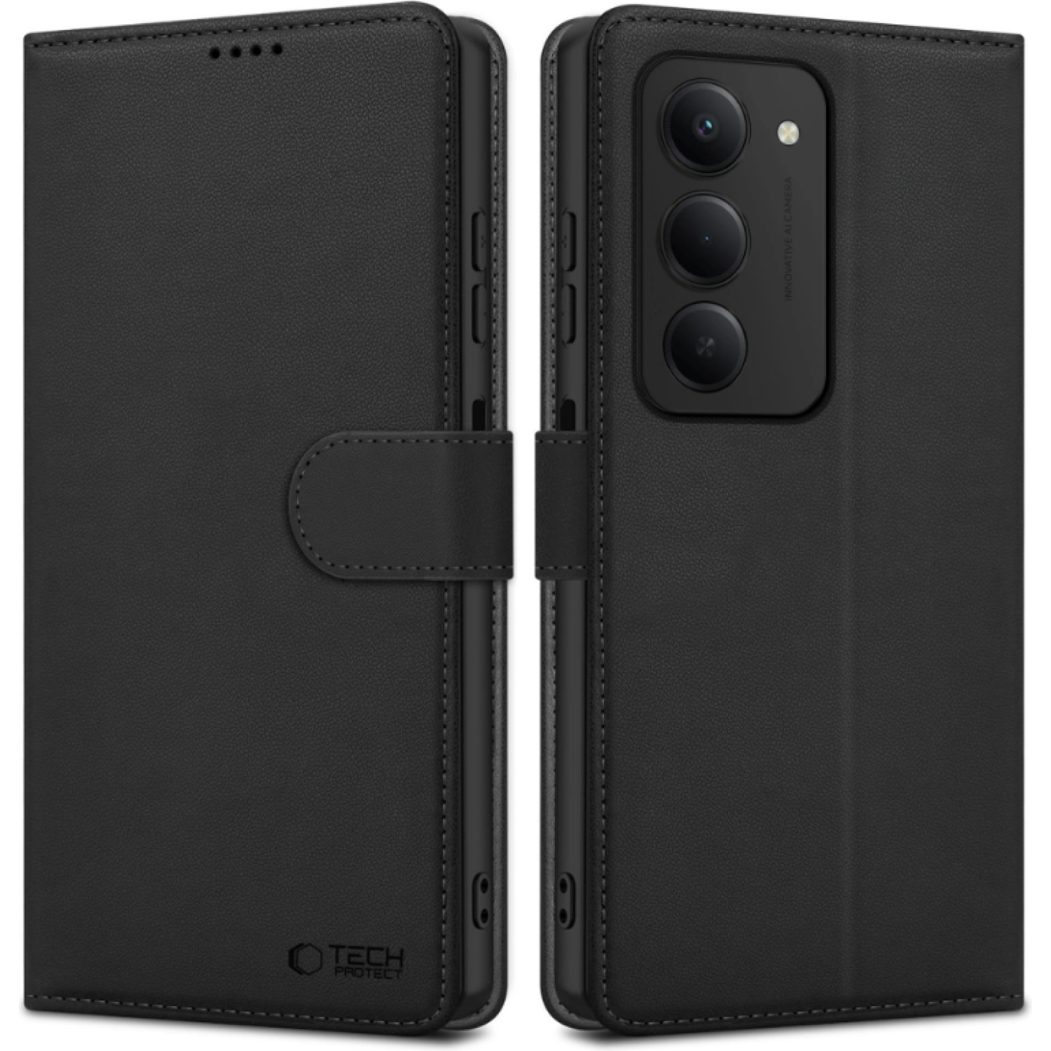 Θήκη Xiaomi Redmi 15 4G Tech-Protect Wallet Πορτοφόλι Black