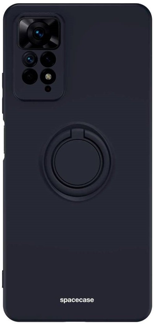 Θήκη Xiaomi Redmi Note 11 Pro / Redmi Note 12 Pro 4G Spacecase Silicone Ring Σιλικόνης με Μεταλλικό Μαγνητικό Ring Holder Black