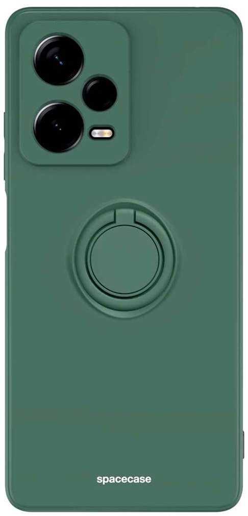 Θήκη Xiaomi Redmi Note 12 Pro 5G Spacecase Silicone Ring Σιλικόνης με Μεταλλικό Μαγνητικό Ring Holder Dark Green