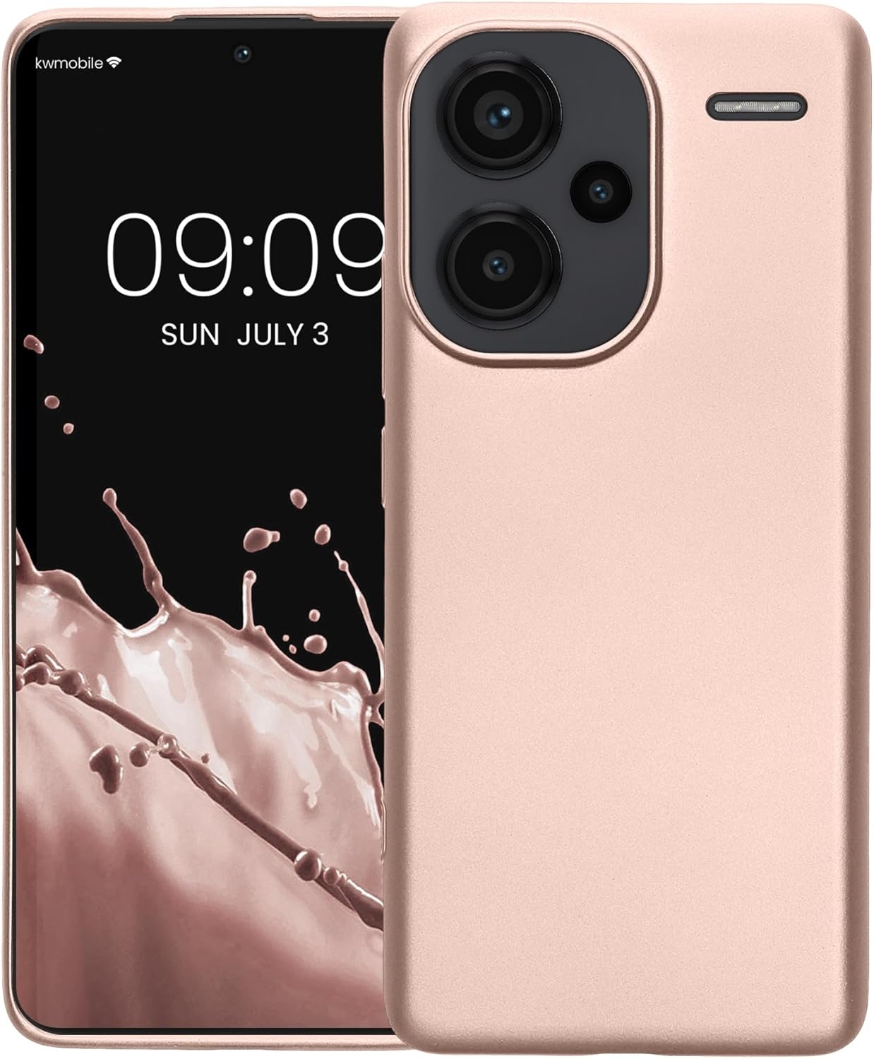 Θήκη Xiaomi Redmi Note 13 Pro Plus - KWmobile TPU Case Σιλικόνης - Metallic Rose Gold