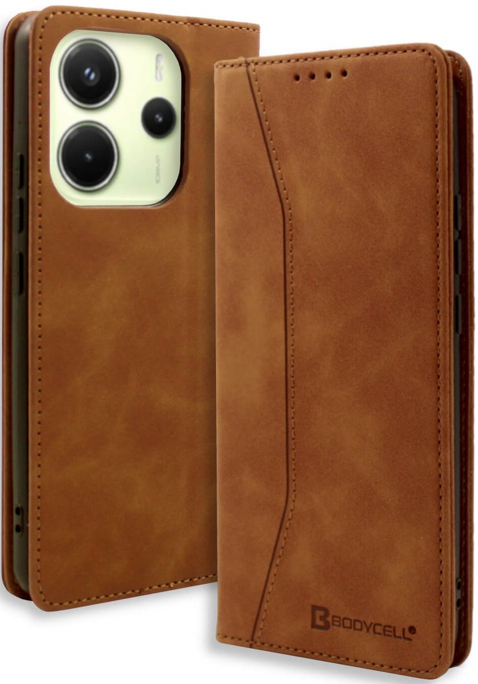 Θήκη Xiaomi Redmi Note 14 5G Bodycell Book Case Πορτοφόλι - Brown (5206015080654)