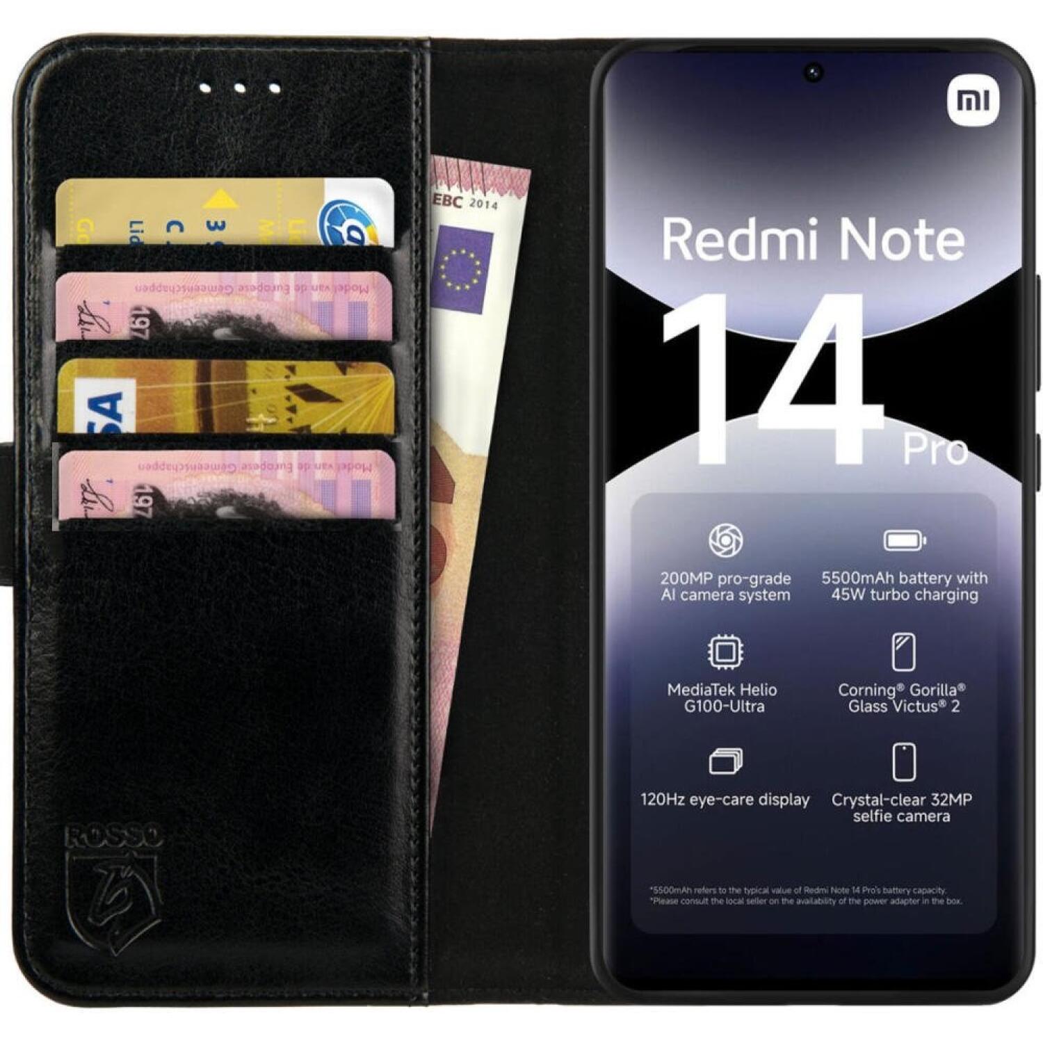 Θήκη Xiaomi Redmi Note 14 Pro 4G Rosso Element PU Πορτοφόλι Black