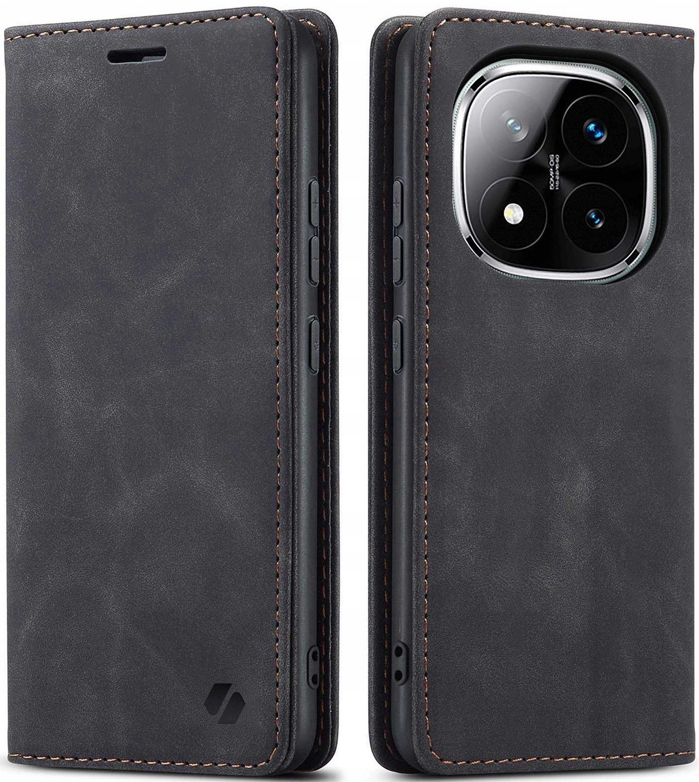 Θήκη Xiaomi Redmi Note 14 Pro 5G / Poco X7 Spacecase Wallet Πορτοφόλι Black