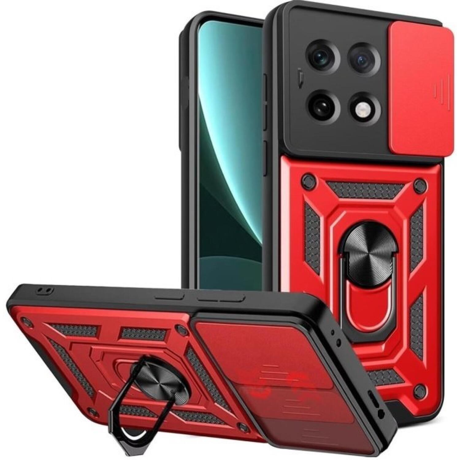 Θήκη Xiaomi Redmi Note 14S Bodycell Armor Slide Ανθεκτική με Κάλυμμα για την Κάμερα & Μεταλλικό Ring Holder Red
