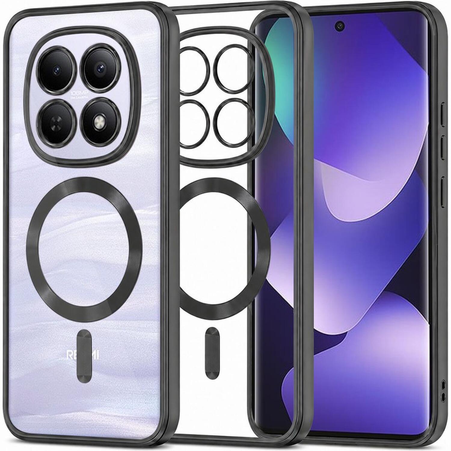Θήκη Xiaomi Redmi Note 15 / Poco M8 Techsuit Luxury Crystal Διάφανη Σιλικόνης με MagSafe Black
